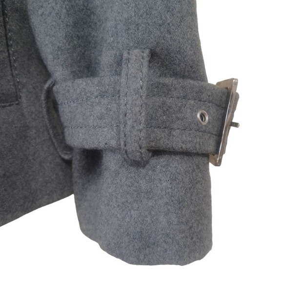 Express Grey Winter Wool button Pea  Coat Size Xs - Picture 4 of 9